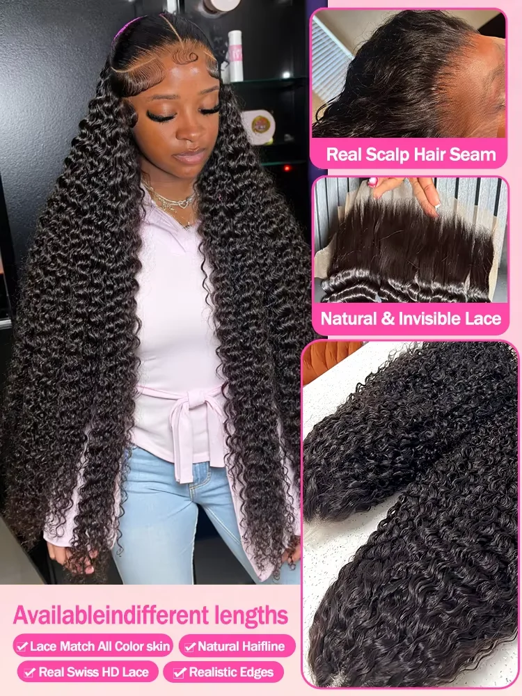 Water Wave Brazilian 250% Density 30 32 inch 13x6 HD Lace Front Human Hair Wig Deep Wave 13x4 Frontal Glueless Curly Closure Wig