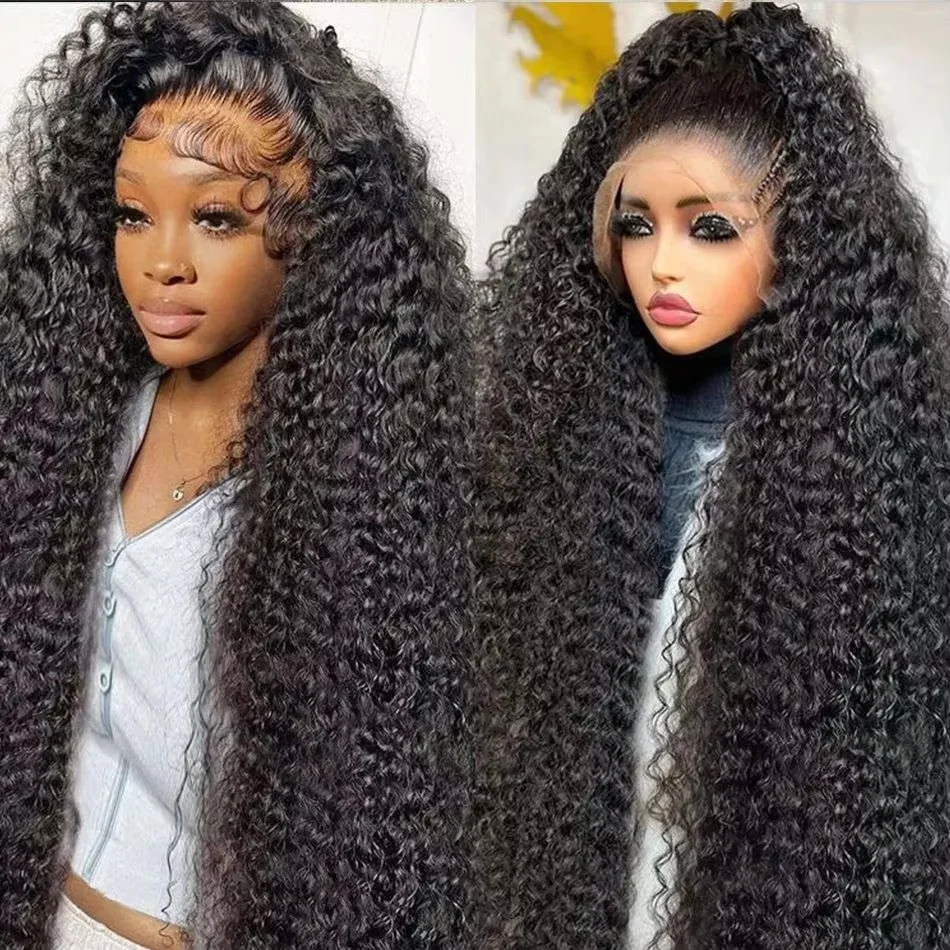 Water Wave Brazilian 250% Density 30 32 inch 13x6 HD Lace Front Human Hair Wig Deep Wave 13x4 Frontal Glueless Curly Closure Wig