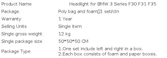 Car LED Headlight For BMW 3 Series F30 F31 F35 2013-2018 Yellow White Amber DRL Fog Turn Signal Lamp Plug and Play