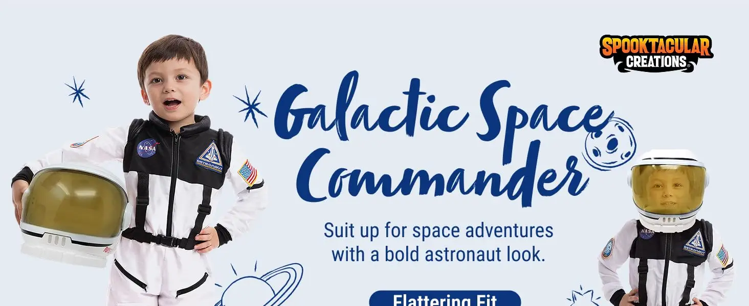 JOYFY Astronaut Costume with Helmet, Space Suit for Toddler Kids Astronaut Halloween Costume for Cosplay