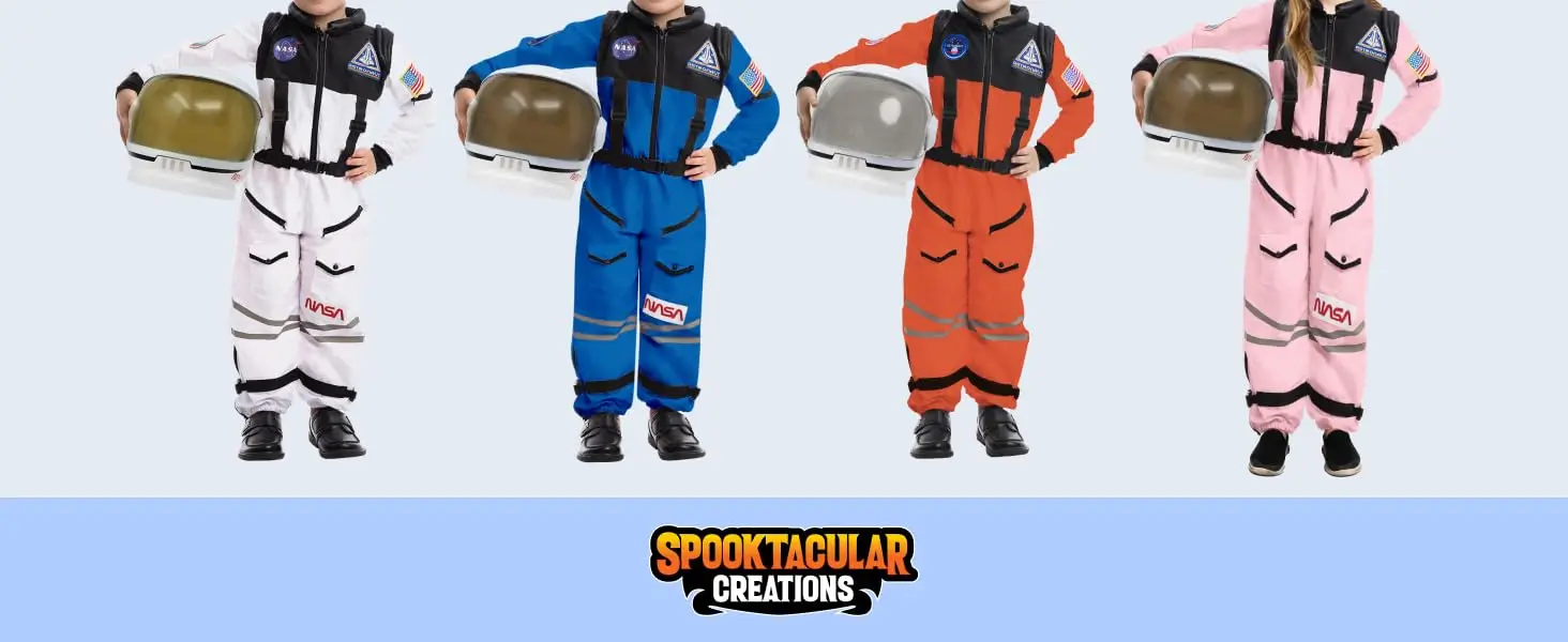 JOYFY Astronaut Costume with Helmet, Space Suit for Toddler Kids Astronaut Halloween Costume for Cosplay