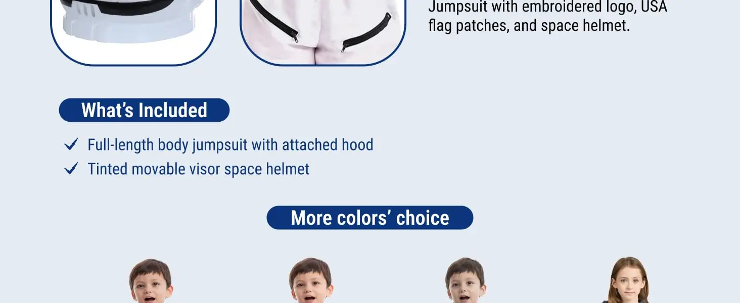 JOYFY Astronaut Costume with Helmet, Space Suit for Toddler Kids Astronaut Halloween Costume for Cosplay