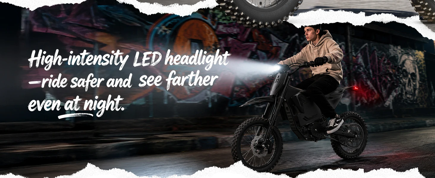 QRONGE X1 Spark Electric Dirt Bike for Teens Adults 4500W Peak Electric Motorcycle 60V 28.8Ah E-Dirt Bike 60 Mile Range E-Bike + 1 Year Warranty