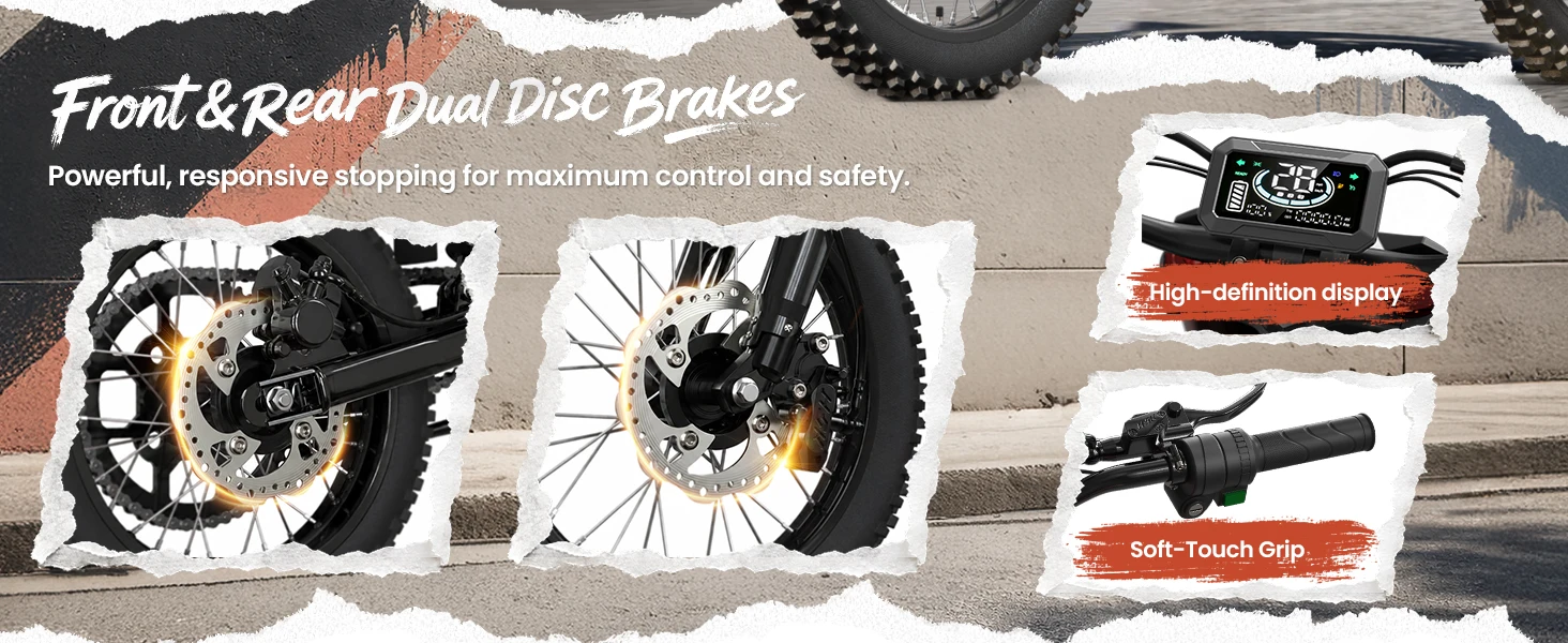 QRONGE X1 Spark Electric Dirt Bike for Teens Adults 4500W Peak Electric Motorcycle 60V 28.8Ah E-Dirt Bike 60 Mile Range E-Bike + 1 Year Warranty