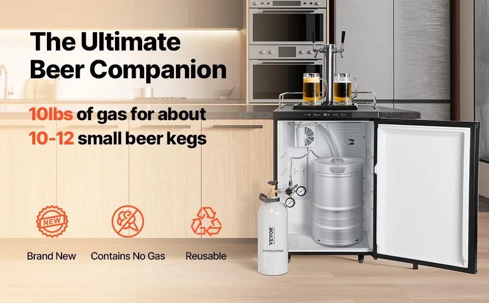 SucceBuy CO2 Tank 10 lbs New Aluminum Alloy Cylinder CO2 Air Tank with Light Spray Coating DOT Approved Cylinder for Draft Beer
