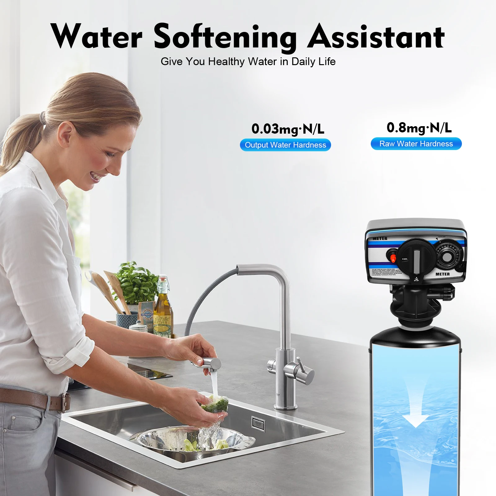 2T/4409lbs/H Digital Control Water Valve Automatic House Water Soft Control Valve for Water Softener Whole 5600SM Flow Type