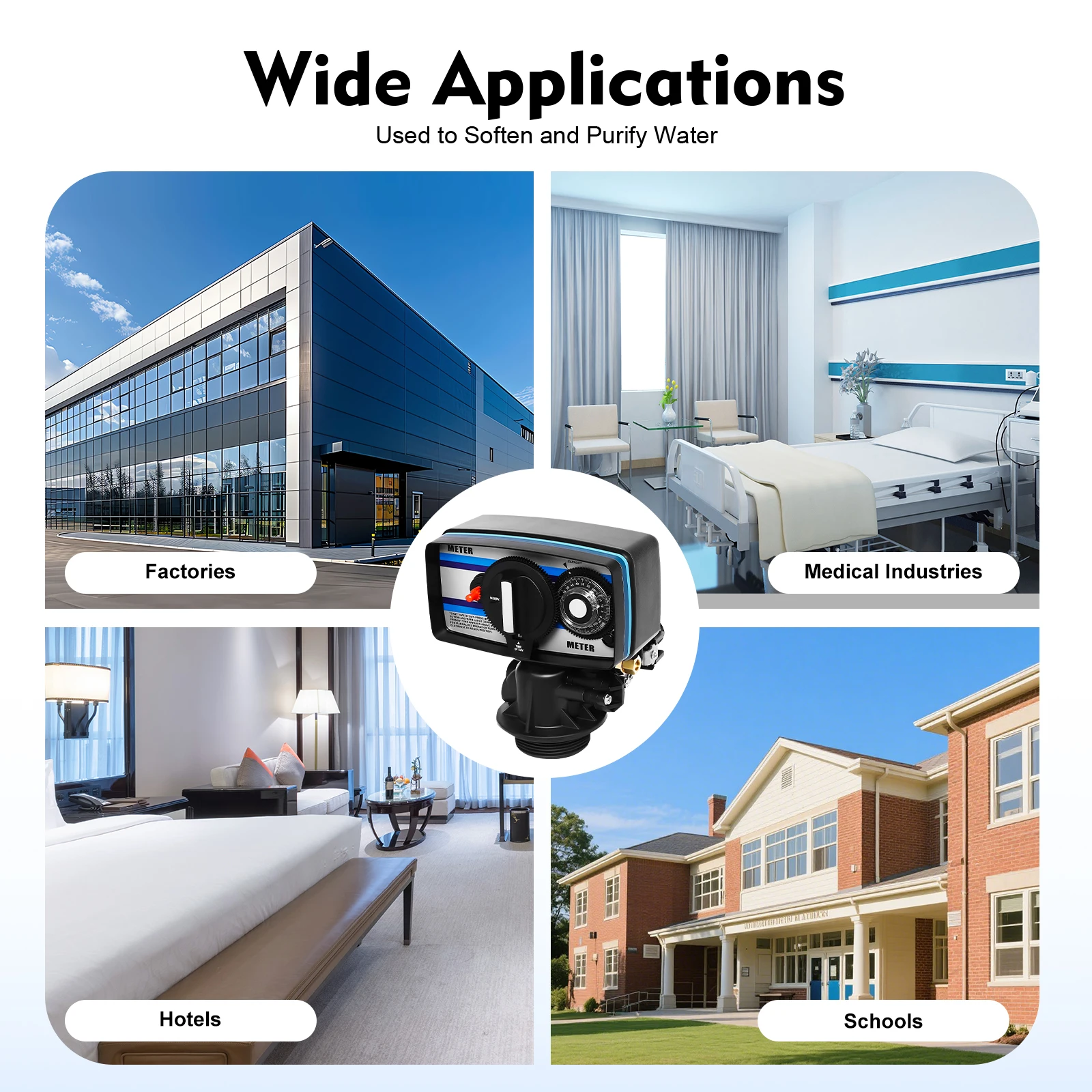 2T/4409lbs/H Digital Control Water Valve Automatic House Water Soft Control Valve for Water Softener Whole 5600SM Flow Type