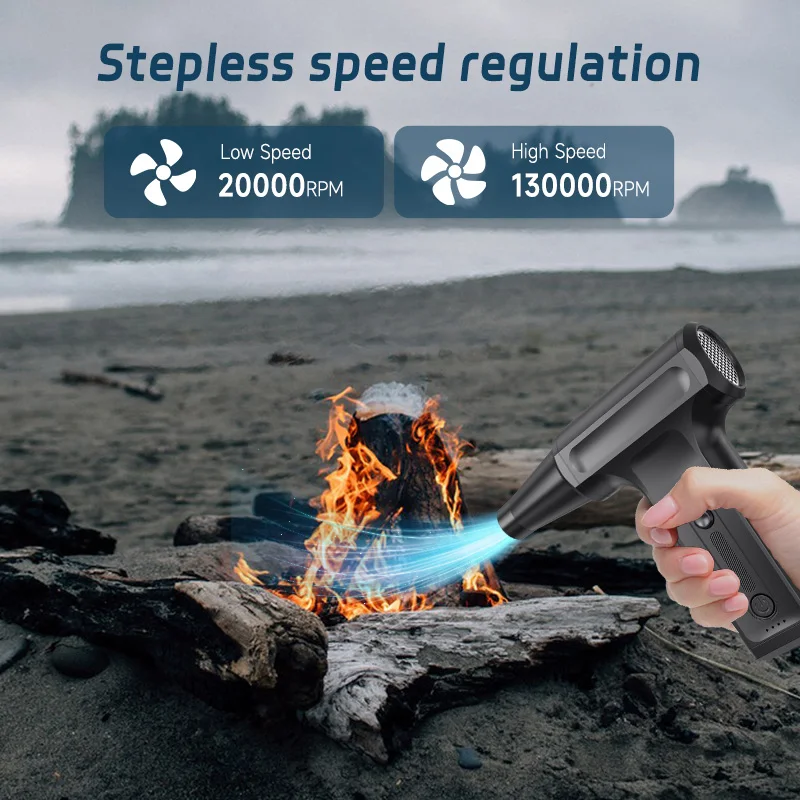 Compressed Air Duster-Stepless Adjustable 110,000RPM Electric Cleaner for Keyboard, PC Cleaning, Rechargeable Cordless Jet Dry B