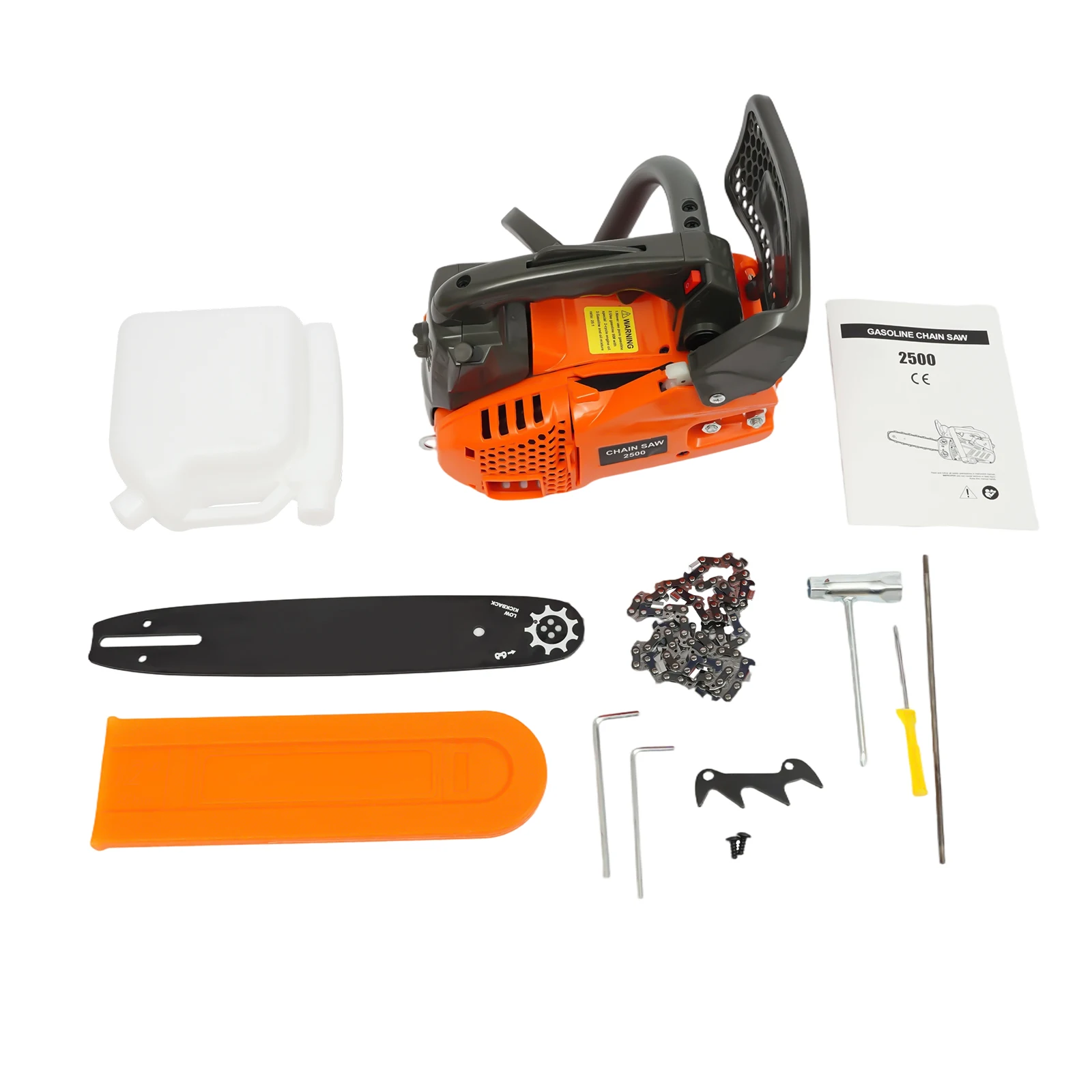 25.4CC Gasoline Chainsaw Top Handle Chainsaw 2-Stroke Engine Chainsaw Woodworking Tool for Professional Logging Wood Cutting