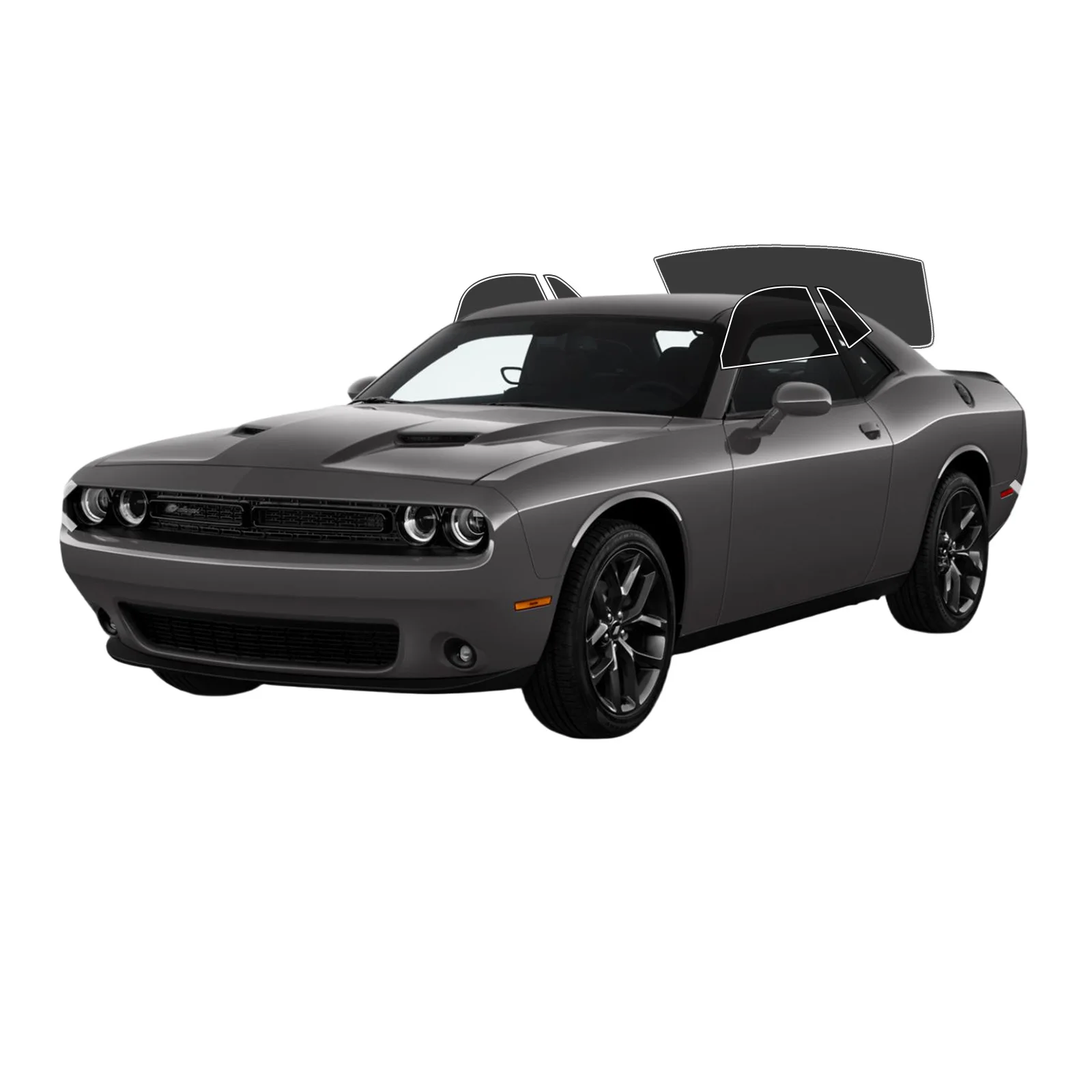 Window Tint Film PreCut For Dodge Challenger 2008-2023 Auto Sticker Sun Heat 2Ply Anti-Shatter, UV Blocking,Privacy Protection