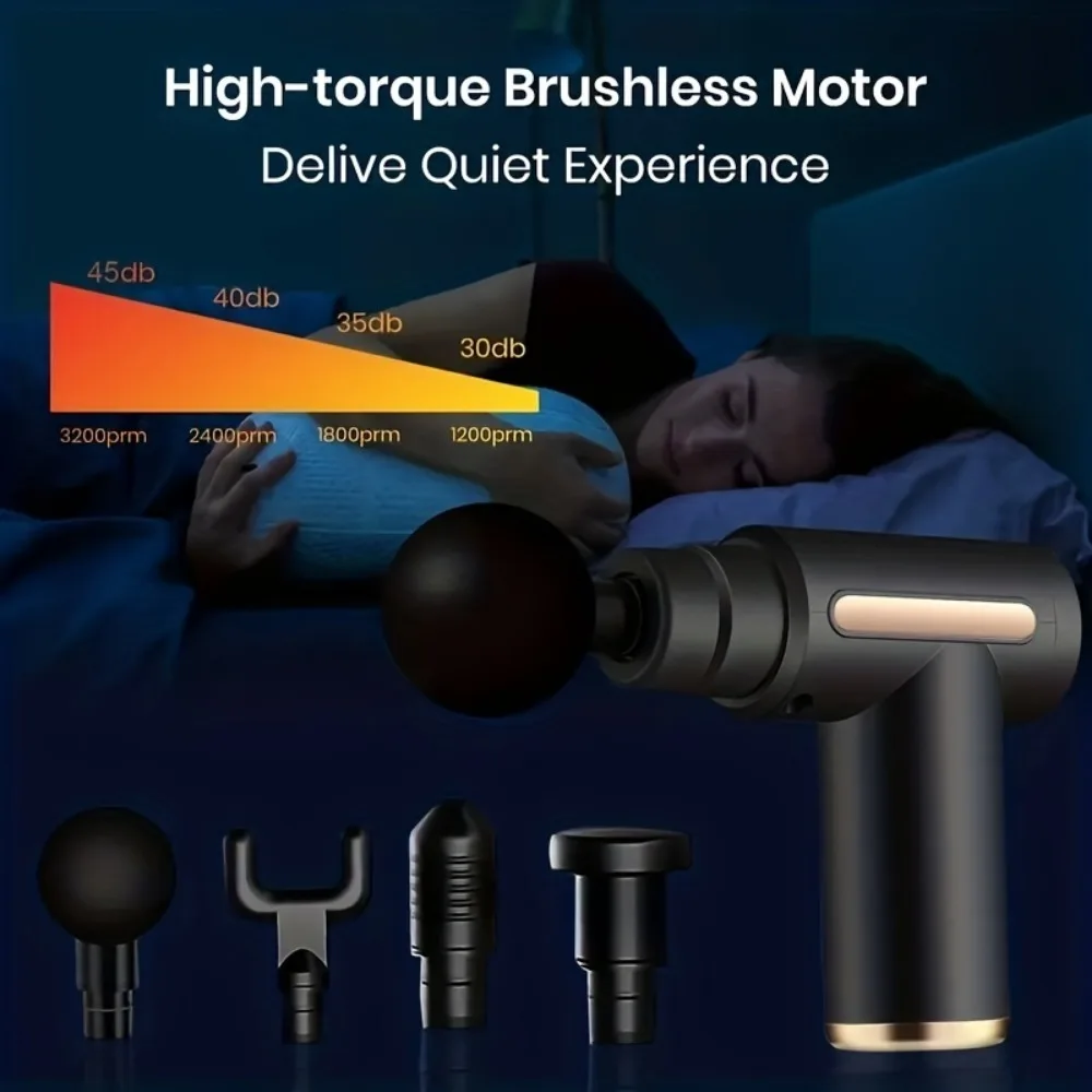 Mini Fascia Gun Household Portable Muscle Relaxer USB Rechargeable Small Massager Deep Tissue Percussion Random Color