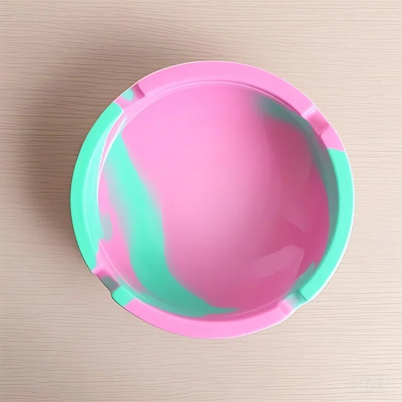 Unbreakable Silicone Ashtray - Heat Resistant Marble Pattern Cigarette Holder, Portable Windproof Ashtray for Home, Office
