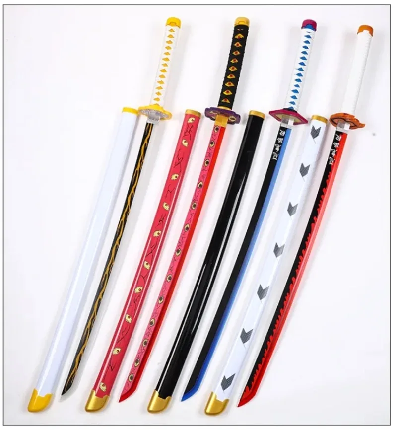 40inch Glow Demon Slayer Katana Kimetsu Tanjirou Cosplay Prop Sword Real Size Japanese Katana Led Lightsabre Samurai Toy Gift