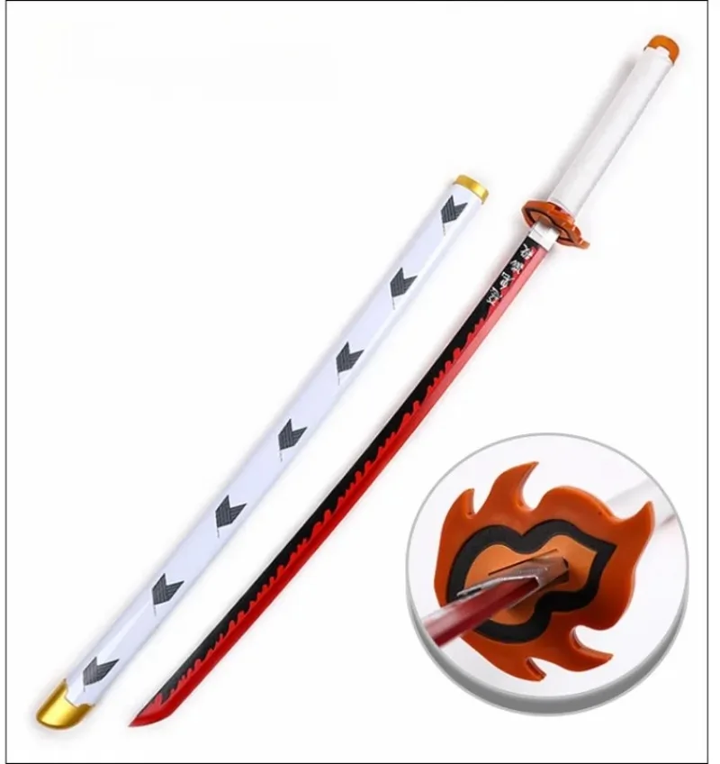 40inch Glow Demon Slayer Katana Kimetsu Tanjirou Cosplay Prop Sword Real Size Japanese Katana Led Lightsabre Samurai Toy Gift