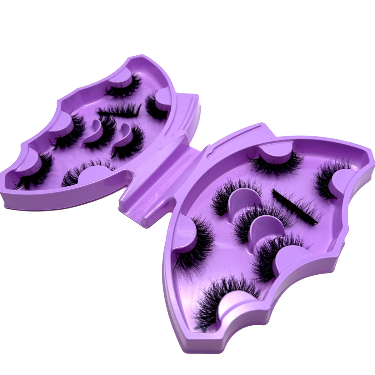 MKYDCG New 8 Pairs of 8-22mm 3D Mink Eyelashes Loose Fake Eyelashes Customized Box Wispy Fluffy Natural Cat Eye Eyelashes