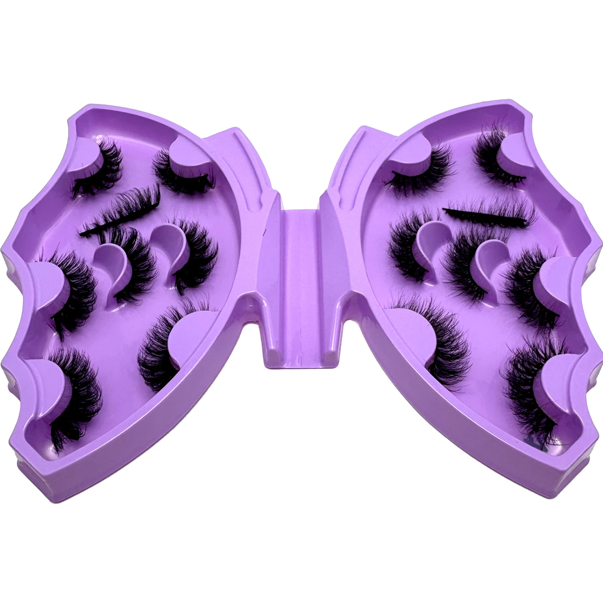 MKYDCG New 8 Pairs of 8-22mm 3D Mink Eyelashes Loose Fake Eyelashes Customized Box Wispy Fluffy Natural Cat Eye Eyelashes