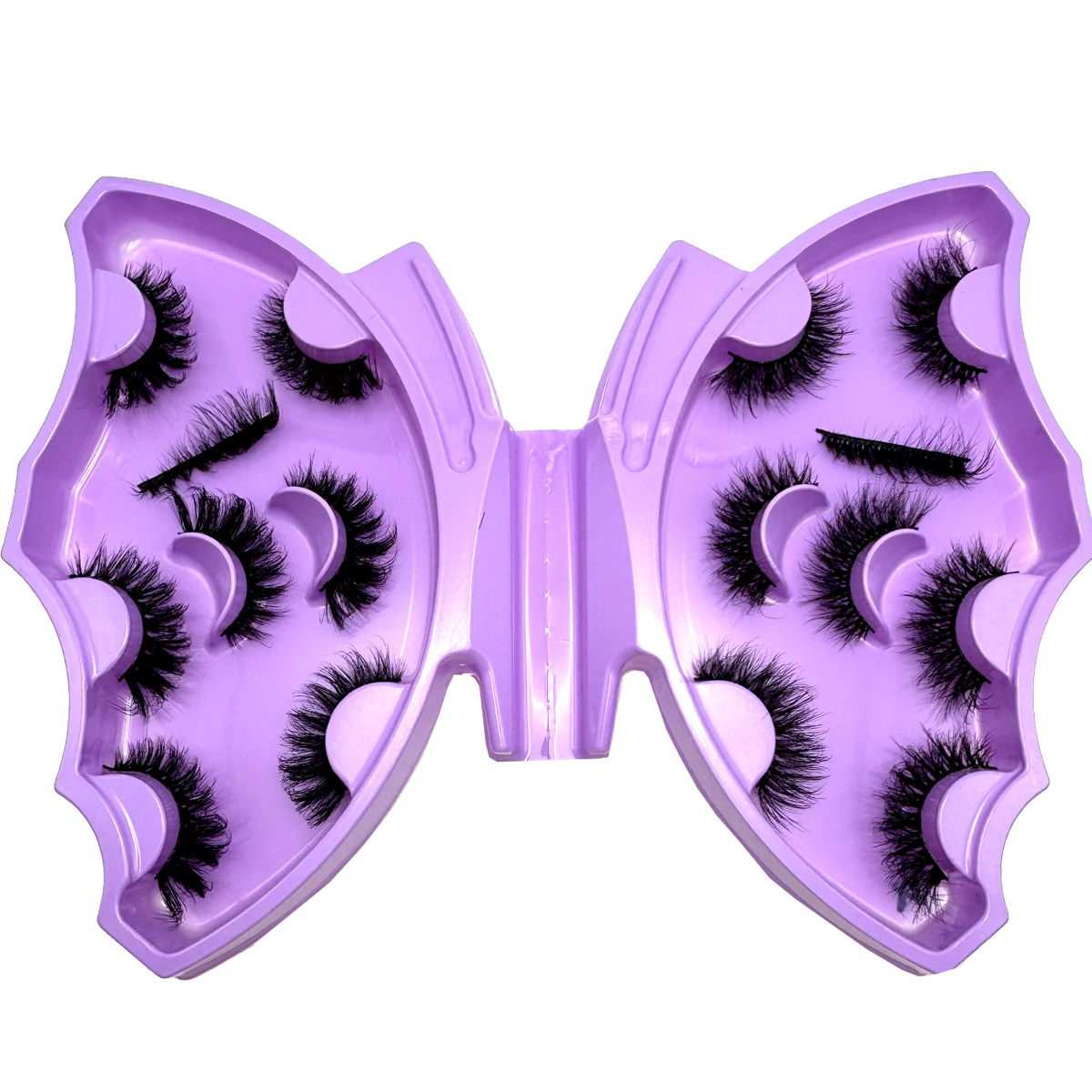 MKYDCG New 8 Pairs of 8-22mm 3D Mink Eyelashes Loose Fake Eyelashes Customized Box Wispy Fluffy Natural Cat Eye Eyelashes