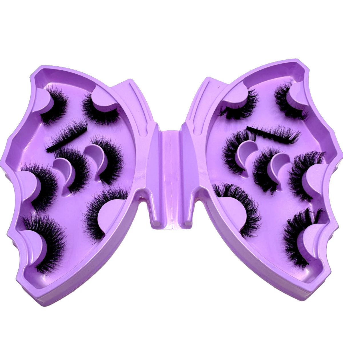 MKYDCG New 8 Pairs of 8-22mm 3D Mink Eyelashes Loose Fake Eyelashes Customized Box Wispy Fluffy Natural Cat Eye Eyelashes