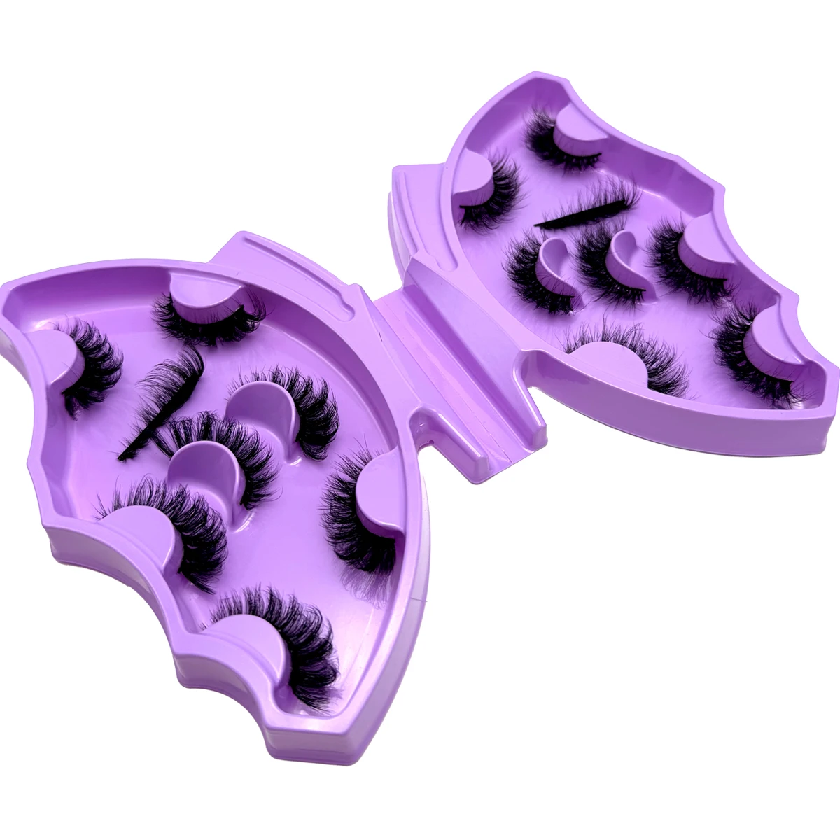 MKYDCG New 8 Pairs of 8-22mm 3D Mink Eyelashes Loose Fake Eyelashes Customized Box Wispy Fluffy Natural Cat Eye Eyelashes
