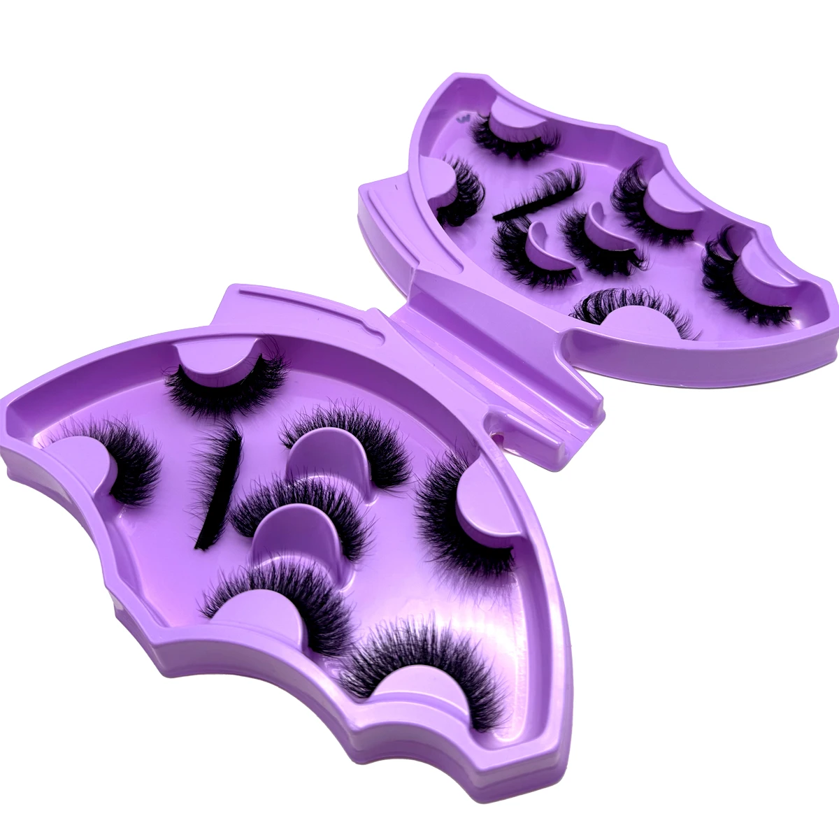 MKYDCG New 8 Pairs of 8-22mm 3D Mink Eyelashes Loose Fake Eyelashes Customized Box Wispy Fluffy Natural Cat Eye Eyelashes