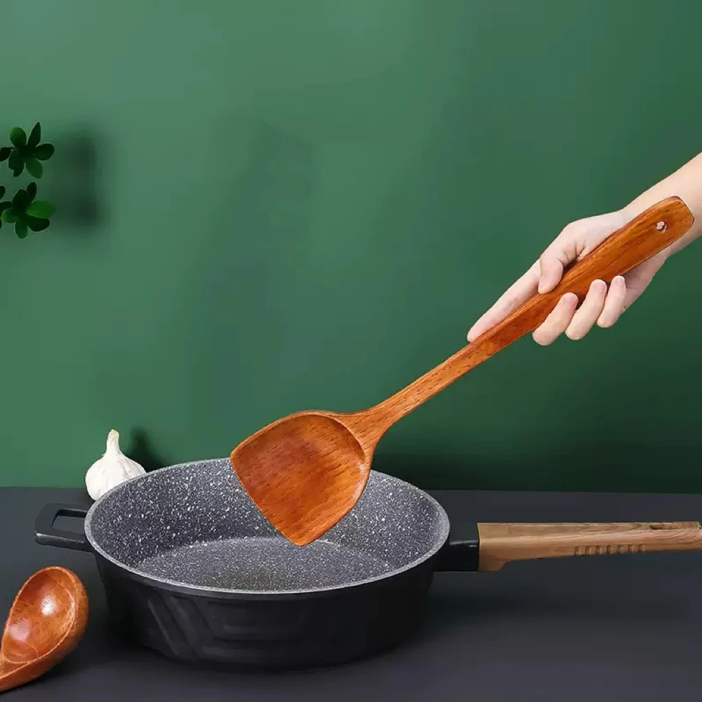 1pc piece of cooking spatula, wooden spatula, non-stick cooking spoon, special wooden spatula, high-temperature resistant