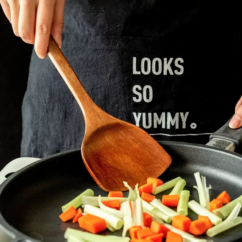 1pc piece of cooking spatula, wooden spatula, non-stick cooking spoon, special wooden spatula, high-temperature resistant