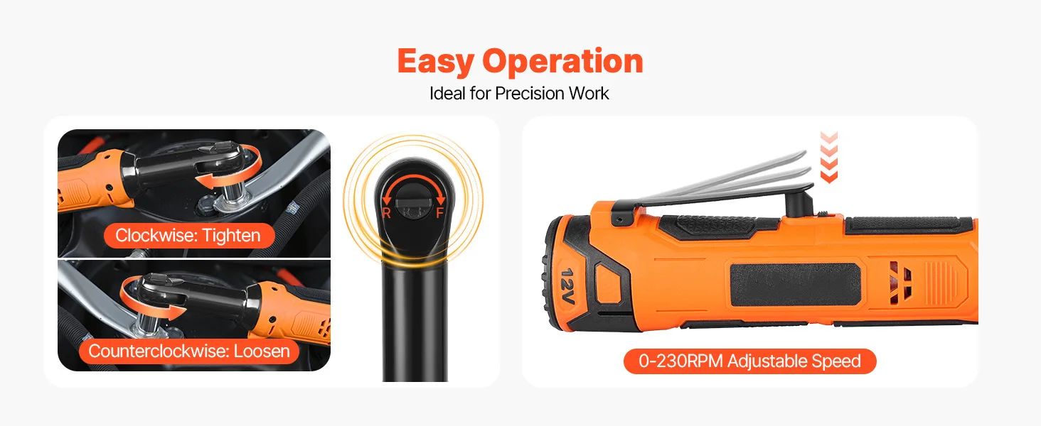 SucceBuy Cordless Ratchet Wrench Battery Powered Electric Wrench Set with Batteries Charger Sockets Adaptor and Carrying Case
