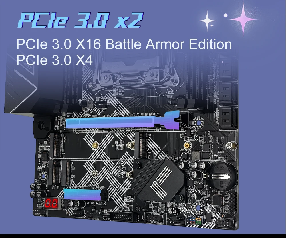 MACHINIST X99 V9S Motherboard Support TPM2.0 LGA 2011-3 Xeon E5 CPU DDR4 RAM C612 Chip with 3*NVME M.2 Slot SATA3.0 Black Armor