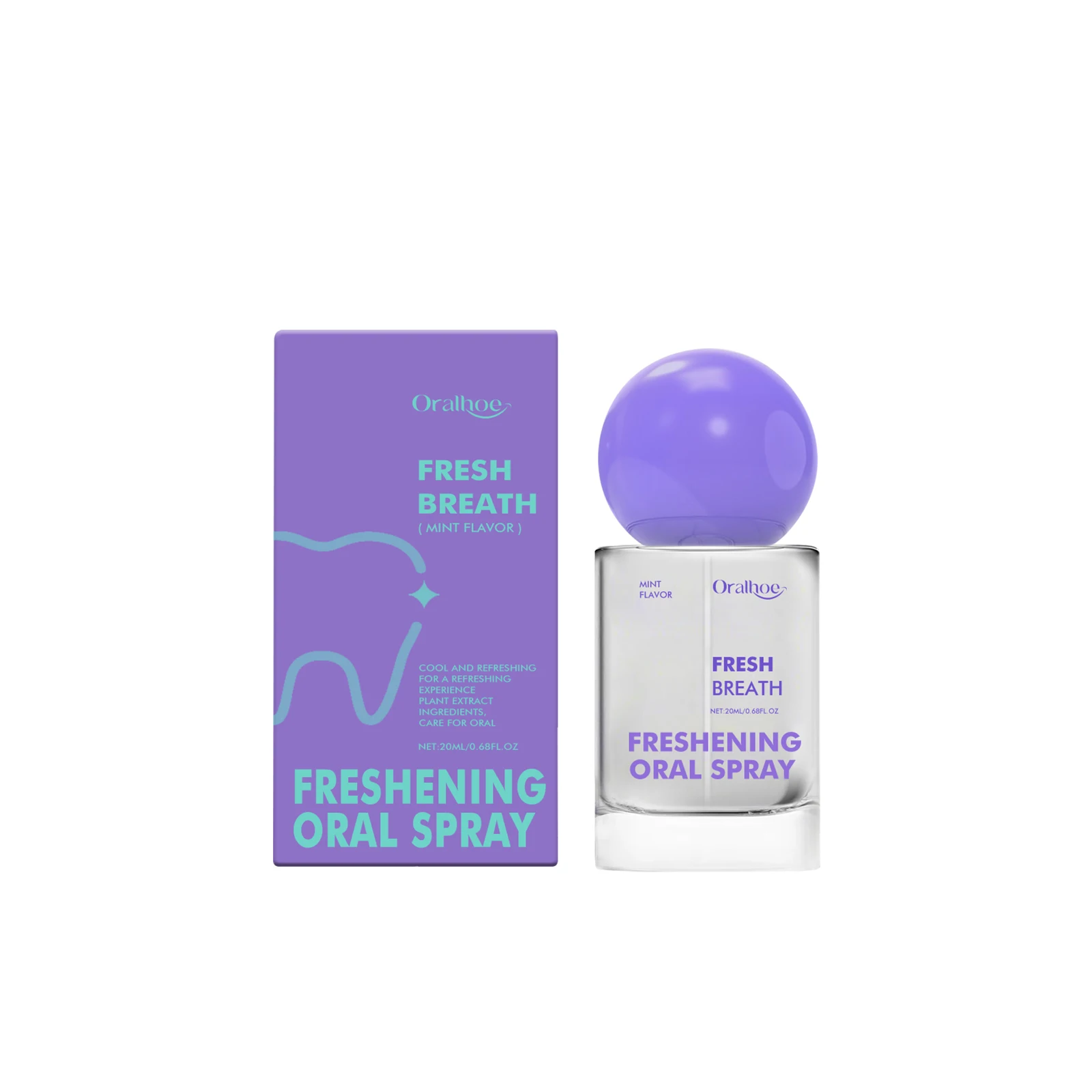 Mint Flavor Oral Spray Long-Lasting Freshness Bad Oral Odor Removal Teeth Cleaning Travel-Sized Portable Mouth Breath Freshener