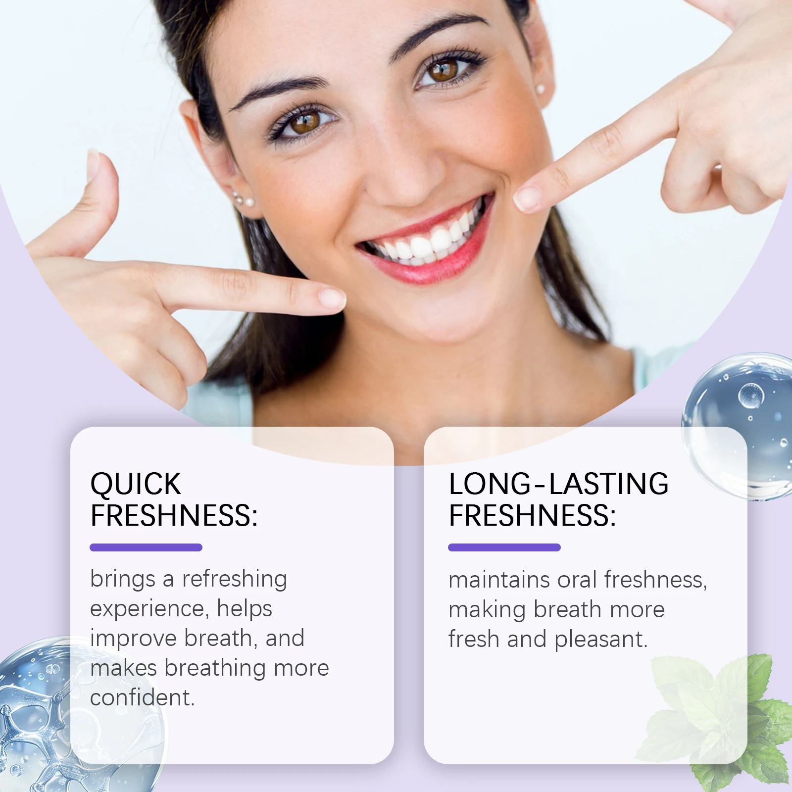 Mint Flavor Oral Spray Long-Lasting Freshness Bad Oral Odor Removal Teeth Cleaning Travel-Sized Portable Mouth Breath Freshener