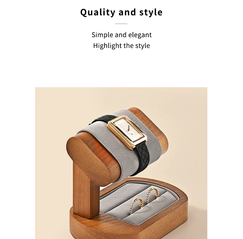 Oirlv Watch Display Stand Wooden Watch Storage Organizer Stand Ring Jewelry Holder Display for Wrist Watch Jewelry Display Rack