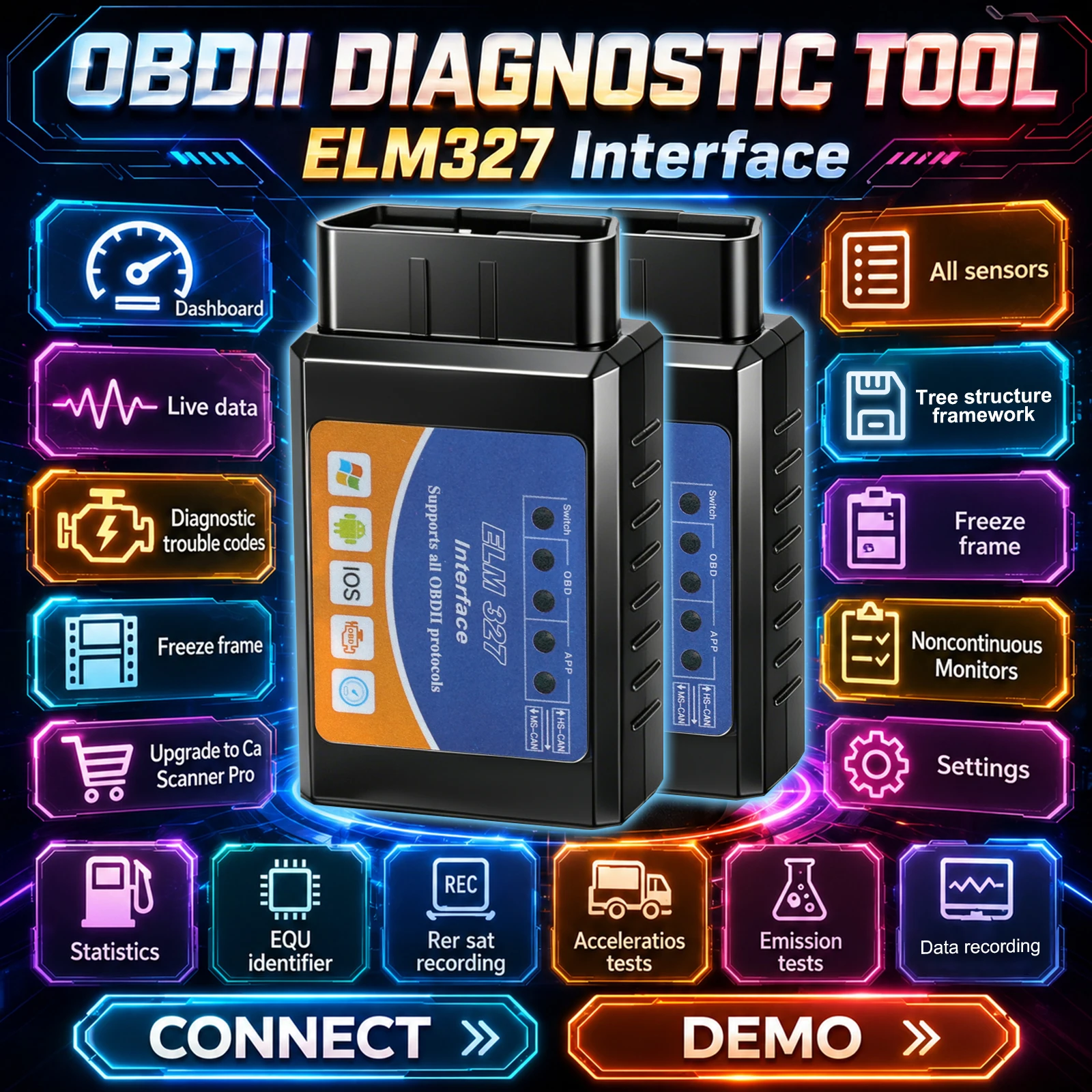 ELM327 Car Diagnostic Scanner 2026 OBD2 Code Reader