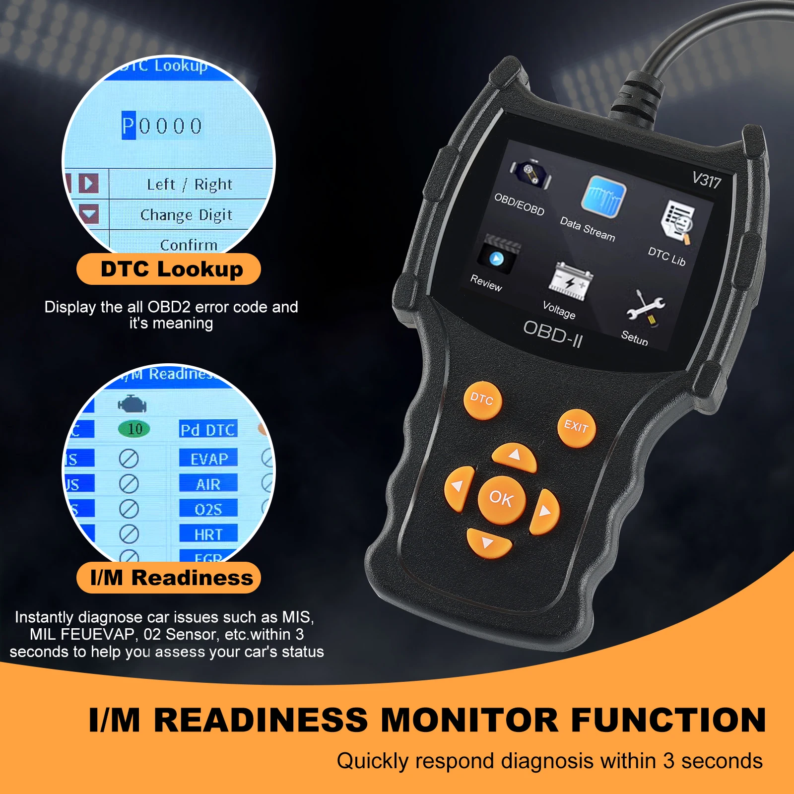 V317 OBD Diagnostic Scanner Auto Car Code Reader And Scanner Vehicles' Health Inspection Tool