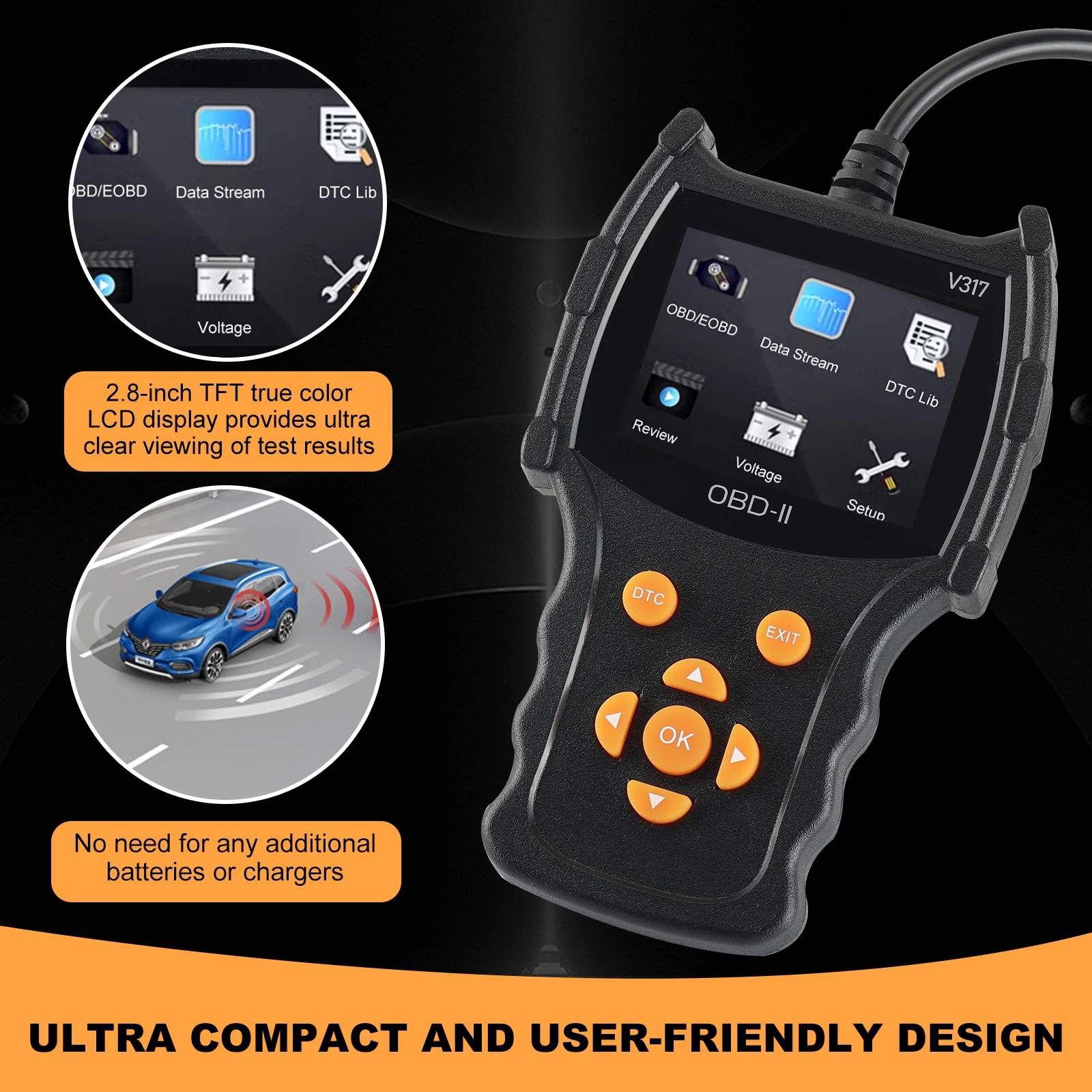 V317 OBD Diagnostic Scanner Auto Car Code Reader And Scanner Vehicles' Health Inspection Tool