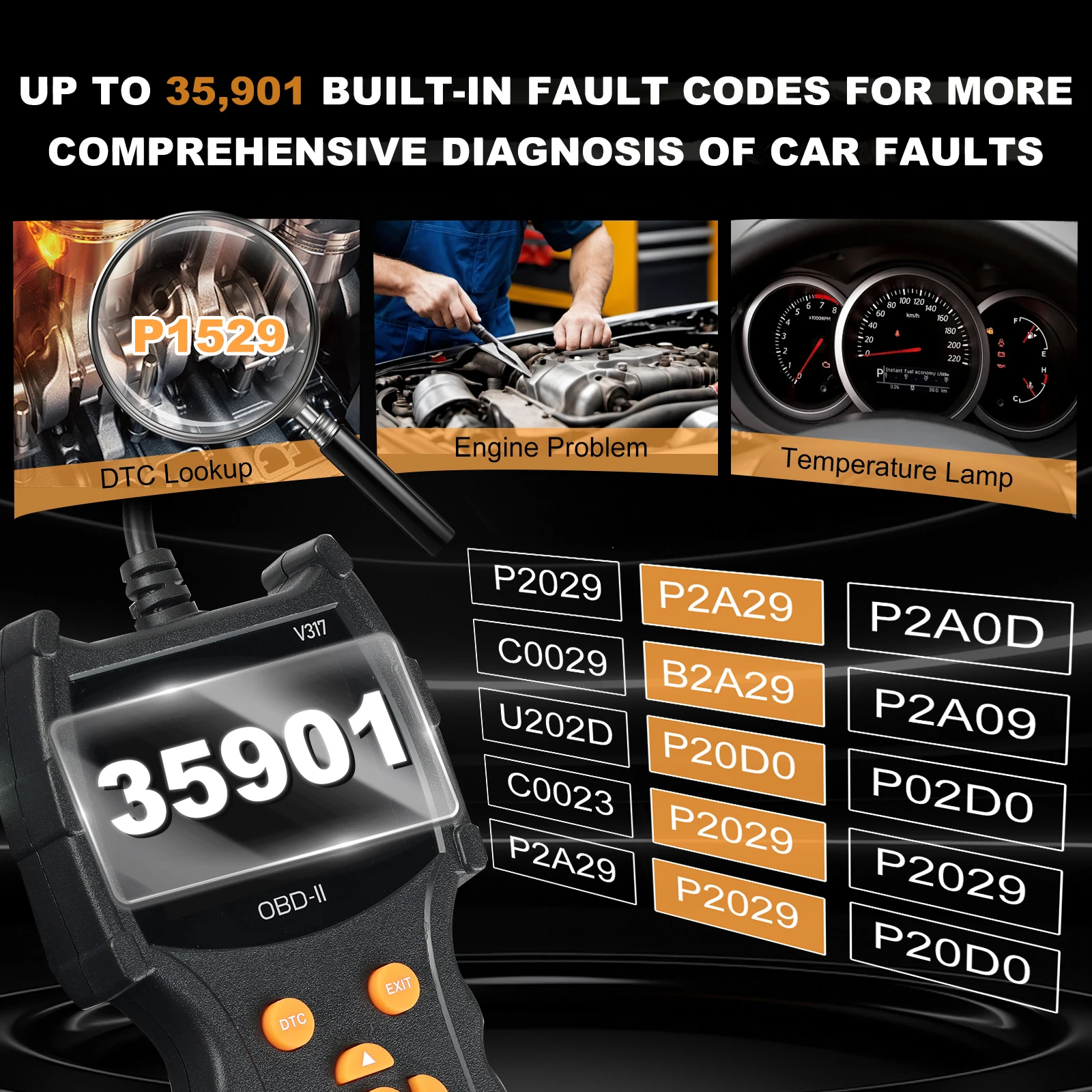 V317 OBD Diagnostic Scanner Auto Car Code Reader And Scanner Vehicles' Health Inspection Tool