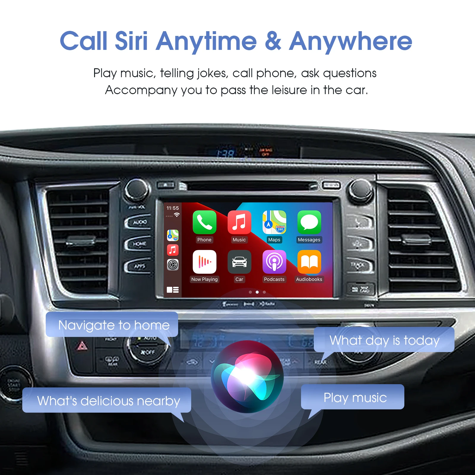 ANYFAR Wireless Carplay Android Auto For TOYOTA Touch 2 Entune 2.0 Highlander Tundra Sienna Prius Yaris Camry CHR Module