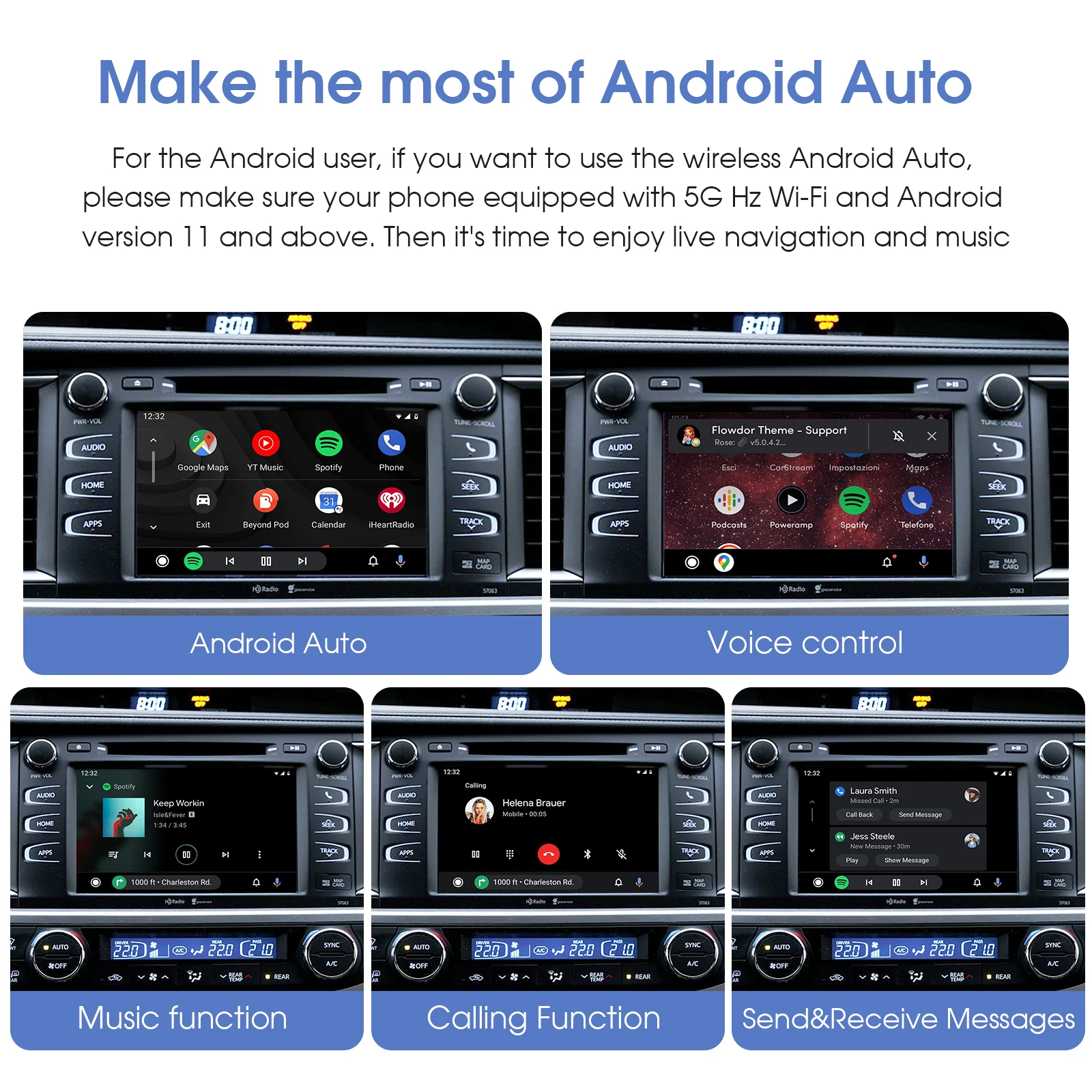 ANYFAR Wireless Carplay Android Auto For TOYOTA Touch 2 Entune 2.0 Highlander Tundra Sienna Prius Yaris Camry CHR Module