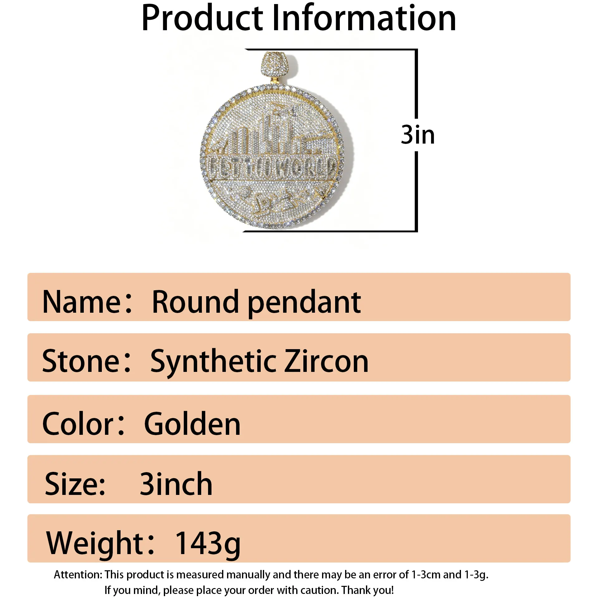 LYEE CYEE Luxury Full Diamond Two Color ASTROWORLD City Hip Hop Letter Pendant Necklace Round Cut Rap Singer Pendant Men and Women Fashion Street Party Gift Decorations Birthday Gifts Valentine's Day Gifts Unique Jewelry