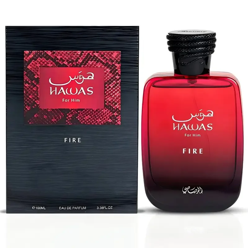 Hawas For Him Fire Eau de Parfum 100ml 3.38fl.oz Men Woody Spicy Long Lasting Fragrance