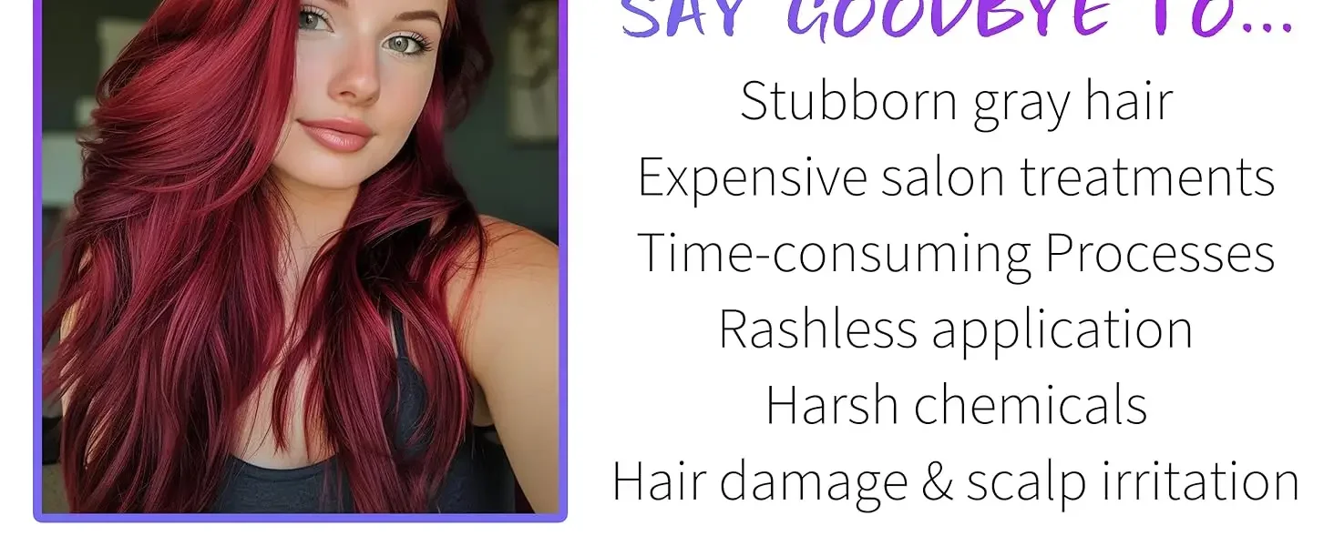 400ml Hair Color Shampoo Black Brown Burgundy Red Hair Dye Shampoo 3 in 1 Color Depositing Shampoo for Women Men, Quick Hair Coloring Treatment, Gray Coverage Shampoo, Moisturizing Nourishing Hair Care Dye Shampoo