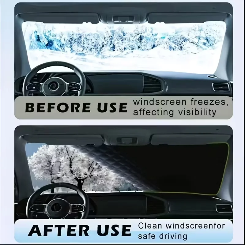 Suitable for All Car Models - Durable Oxford Cloth Windshield Cover, with Uv Protection and Snow Shield Function