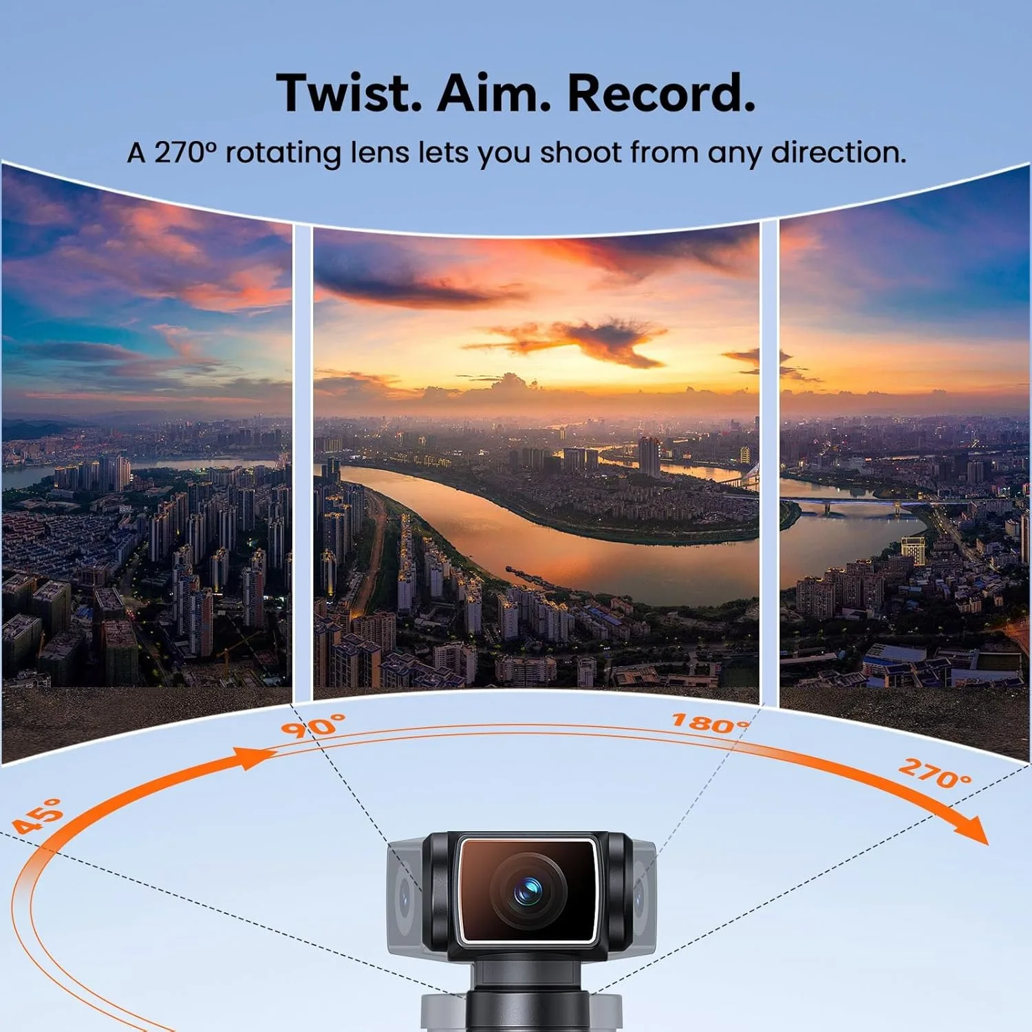 5K Body Camera Audio 270° Rotating Lens 128GB Mini Camera External Mic and EIS Stabilization 4K/60FPS Z14 Vlogging Camera for Daily Recording Bike Cameras Sports DV Car DVR Recorder