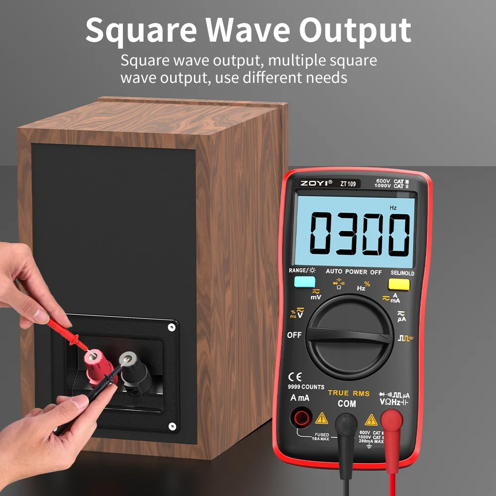 ZOYI ZT-109 Auto Range Multimeter High Precision Digital Mini Voltage Current Resistance Square Wave Measurement