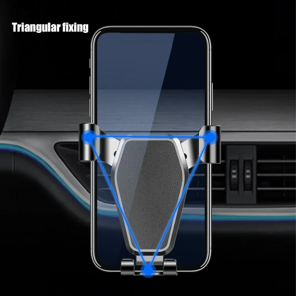Navigation Gravity Car Phone Holder Air Vent Clip Mount Universal Car Bracket Auto Lock Anti Shake Hands Free Cradle Cell Phone GPS Stand Support for Samsung All Phones 360 Degree Rotation Adjustable Fits Most Cars