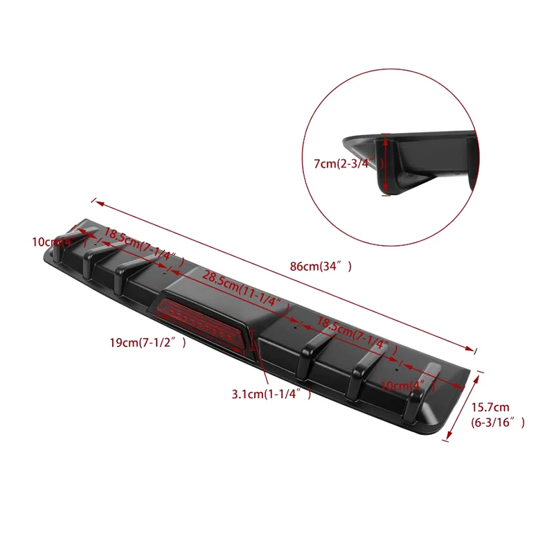 Universal Rear Shark Fin Diffuser Bumper Spoiler Lip LED Lights For Honda Accord 2012-2026 Car Accessories