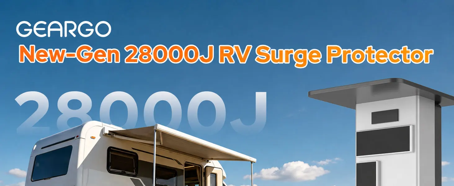 2026 RV Surge Protector 30 Amp 28000 Joules, Larger LED Display,RV Circuit Analyzer with Smart App & Bluetooth, IP68 RV Adapter Plug for Camper Travel Trailers