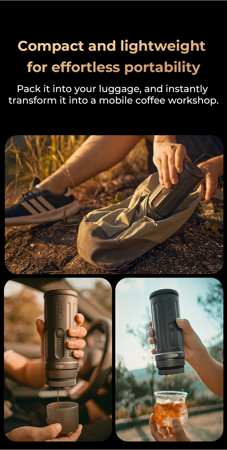 IKAPE Kapo K2 Portable Coffee Machine/Bluetooth Connection/Timer Function,51/58mm Espresso Bottomless Portafilter,Camping/Home