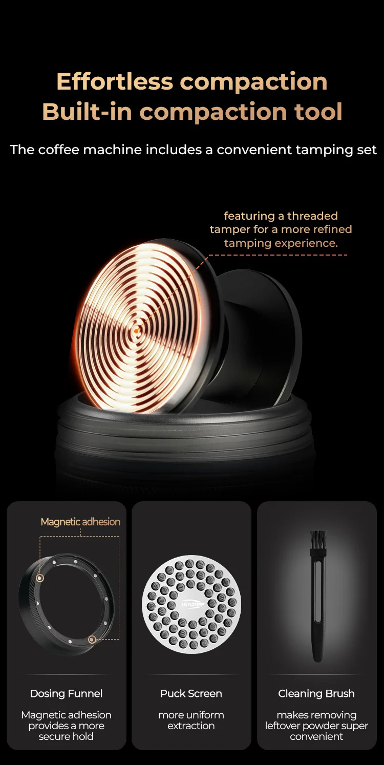 IKAPE Kapo K2 Portable Coffee Machine/Bluetooth Connection/Timer Function,51/58mm Espresso Bottomless Portafilter,Camping/Home