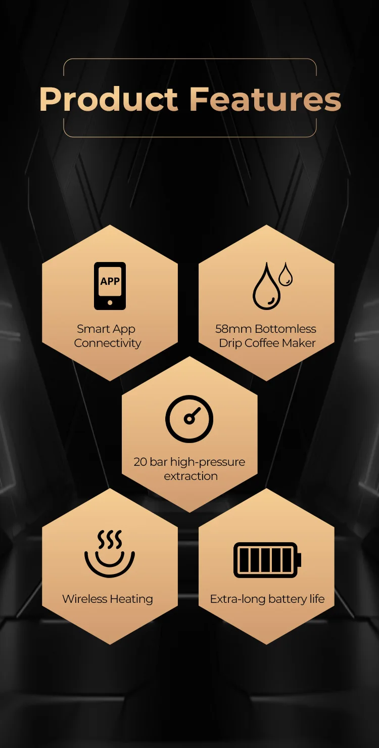 IKAPE Kapo K2 Portable Coffee Machine/Bluetooth Connection/Timer Function,51/58mm Espresso Bottomless Portafilter,Camping/Home