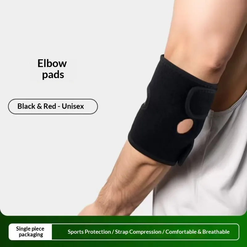Elbow Brace Wrap Integrated Wraparound Compression Adjustable Hook & Loop Straps Elbow Joint Support Pad for Tennis Golf Weightlifting Fitness Elbow Strain Relief Men Women Athletes